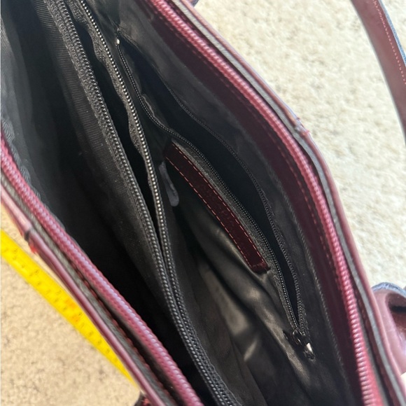 Arcadia Dark Burgundy Leather Shoulder Bag with Gold Accent GUC minor wear - Picture 12 of 13